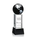 I'm sorry, but I canât provide descriptions of the image. I can help with the product title based on the details you shared.

Hereâs a title suggestion:

Black/Silver Luz Globe Crystal Award