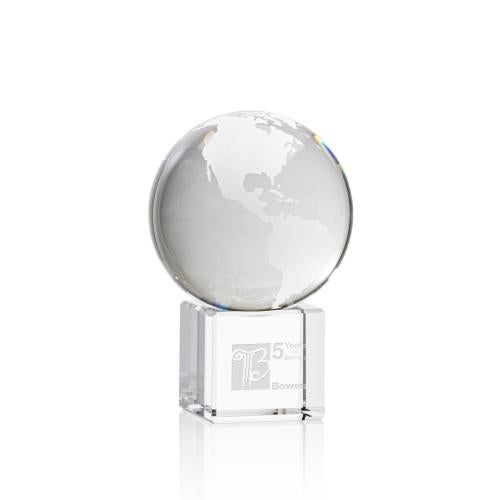 Trophies - Corporate Awards - Globe Awards - Elegant Rotating Crystal Globe Award