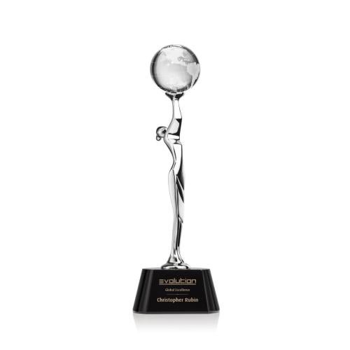 Trophies - Corporate Awards - Globe Awards - Crystal Aphrodite Globe Award with Base