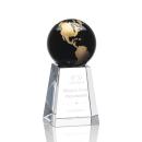 World Globe Crystal Award - Custom Etching