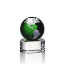 Green Crystal Globe Award on Base