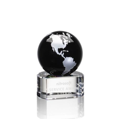 Trophies - Corporate Awards - Globe Awards - Crystal Globe Award on Paragon Base