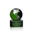 Crystal Globe Award - Emerald and Silver Finish