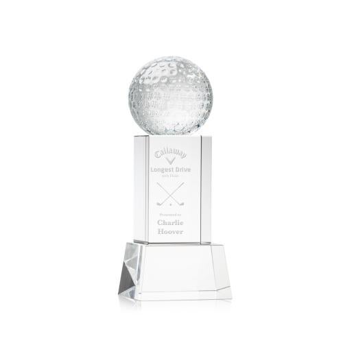 Trophies - Golf Awards and Trophies - Optical Crystal Golf Award with Custom Base