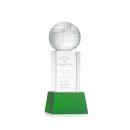 Golf Ball Crystal Award on Green Base