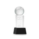 Golf Ball Crystal Award on Black Base