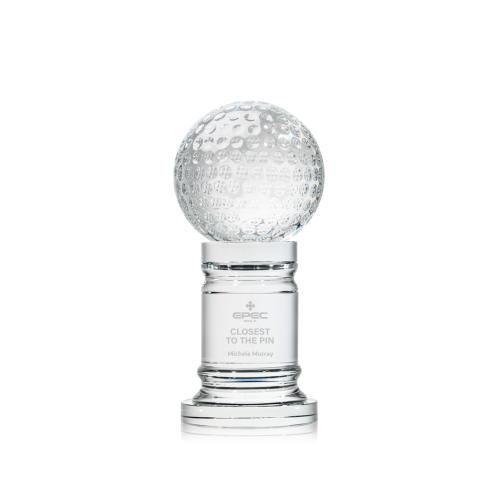 Trophies - Golf Awards and Trophies - Optical Crystal Golf Award on Clover Base