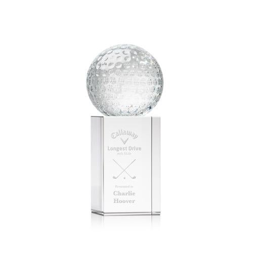 Trophies - Golf Awards and Trophies - Crystal Golf Globe Award on Dakota Base