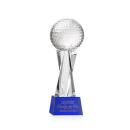 Golf Crystal Award with Blue Base
