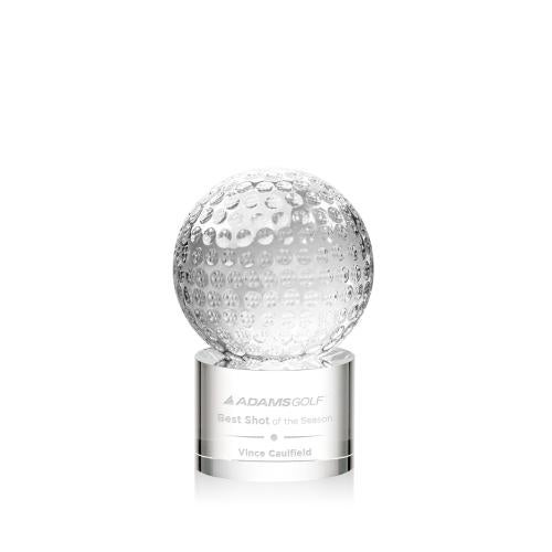 Trophies - Golf Awards and Trophies - Golf Crystal Globe Award on Marble Base