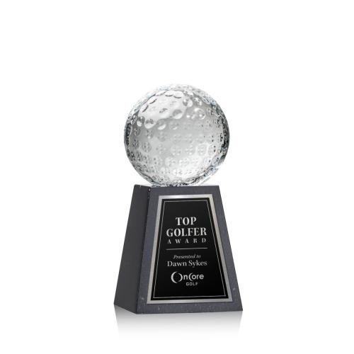 Trophies - Golf Awards and Trophies - Optical Crystal Golf Award on Marble Base