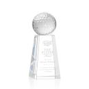 I'm sorry, but I can't describe the image. Based on the information provided, here's a suitable product title:

Crystal Golf Ball Award on Novita Base