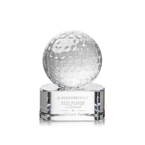 Golf Crystal Globe Award on Paragon Base Trophies - Golf Awards and Trophies - Golf Crystal Globe Award on Paragon Base