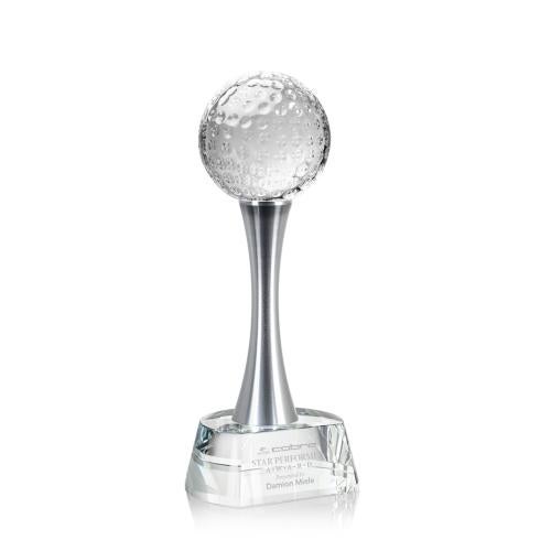 Trophies - Golf Awards and Trophies - Golf Ball Crystal Award on Elegance Base
