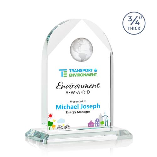 Trophies - Corporate Awards - Globe Awards - Starfire Globe Crystal Award - VividPrint