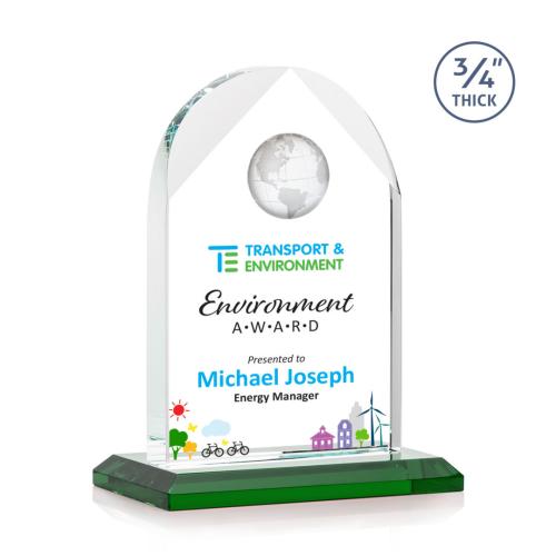 Trophies - Corporate Awards - Globe Awards - Starfire Globe Award with VividPrint Customization