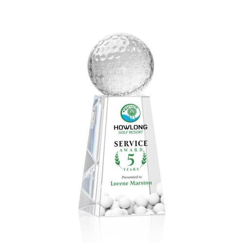 Trophies - Golf Awards and Trophies - Optical Crystal Golf Ball VividPrint Award
