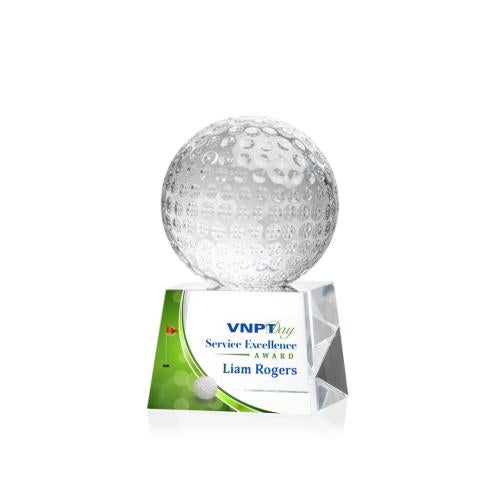 Trophies - Golf Awards and Trophies - Emerald Crystal Golf Ball Award - VividPrint