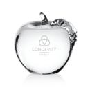 Crystal Apple Paperweight with Etching Option