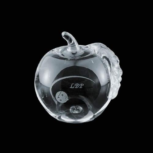 Personalized Gifts - Elegant Crystal Apple Award â 2.75 Diameter