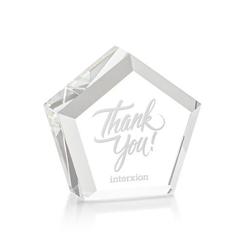 Personalized Gifts - Crystal Pentagon Paperweight, Elegant Keepsake
