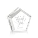 Crystal Pentagon Paperweight, Elegant Keepsake