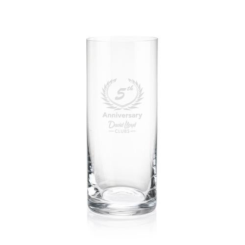 Trophies - Championship Trophies - Modern Elmwood Crystal Vase - Deep Etch Ready
