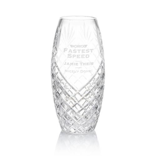 Trophies - Championship Trophies - Etched Crystal Elegance Vase - Sanders