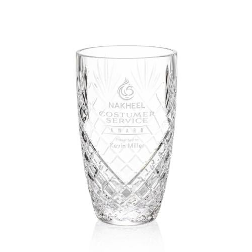 Trophies - Championship Trophies - Taunton Etched Crystal Award Vase Trio
