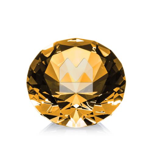 Personalized Gifts - Amber Gemstone Crystal Award