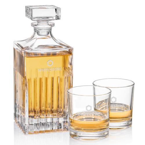 Elegant Crystal Decanter & Glass Set Barware Gifts - Decanters - Elegant Crystal Decanter & Glass Set