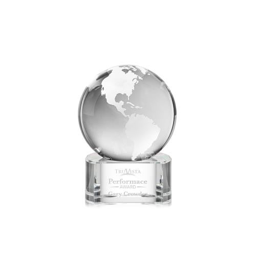 Trophies - Corporate Awards - Globe Awards - Crystal Globe Award on Paragon Base