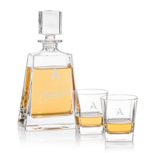 Lead-Free Crystal Arcadia Decanter Set Barware Gifts - Decanters - Lead-Free Crystal Arcadia Decanter Set