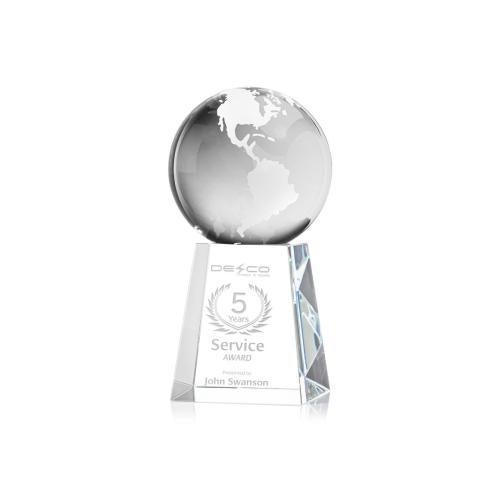 Trophies - Corporate Awards - Globe Awards - Crystal Globe Award on Celestina Base