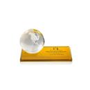 Amber Globe Crystal Award on Base