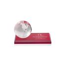 Globe Crystal Award with Rotating Red Base