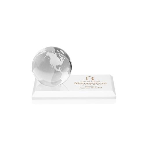 Trophies - Corporate Awards - Globe Awards - Optical Crystal Rotating Globe Award