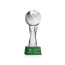 Rotating Crystal Globe on Green Base Award