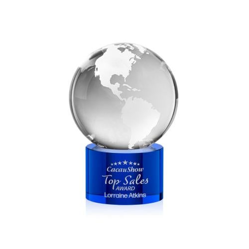 Trophies - Corporate Awards - Globe Awards - Blue Crystal Globe Award on Marvel Base