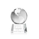 Optical Crystal Globe Award on Rotating Base