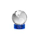 Globe Crystal Award on Blue Base