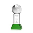 Optical Crystal Globe Award on Green Base