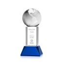 Blue Globe Crystal Award with Stowe Base