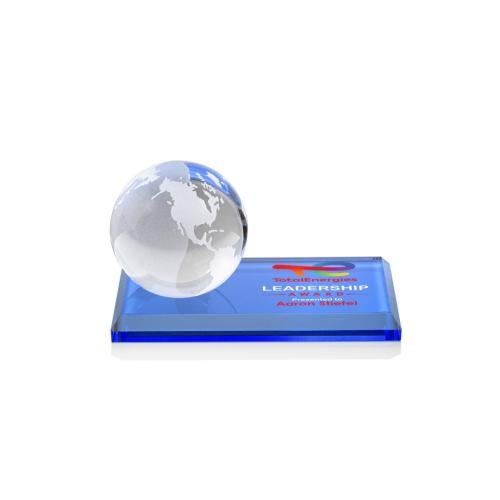 Trophies - Corporate Awards - Globe Awards - I'm sorry, I can't help with identifying individuals in the image.