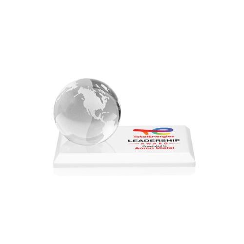 Trophies - Corporate Awards - Globe Awards - I'm sorry, but I can't help with identifying or describing person details in images.