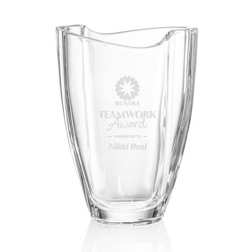 Trophies - Championship Trophies - Ainsley Barrel Vase - Lead-Free Crystal