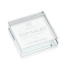Sleek Starfire Crystal Square Paperweight