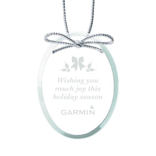 Personalized Gifts - Ornaments - Elegant Jade Oval Ornament with Silver Ribbon