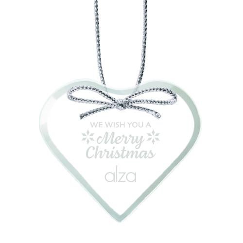 Personalized Gifts - Ornaments - Jade Heart Ornament with Silver Ribbon