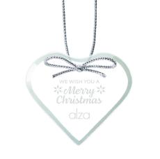 Jade Heart Ornament with Silver Ribbon - Ornaments